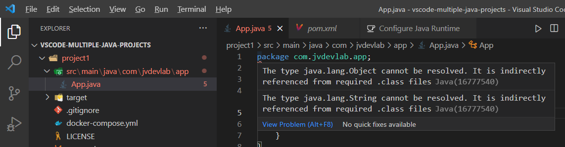 Multiple Java projects in VSCode | JV DevLab